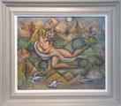 Reclining Nude with Flowers by Flora Wood